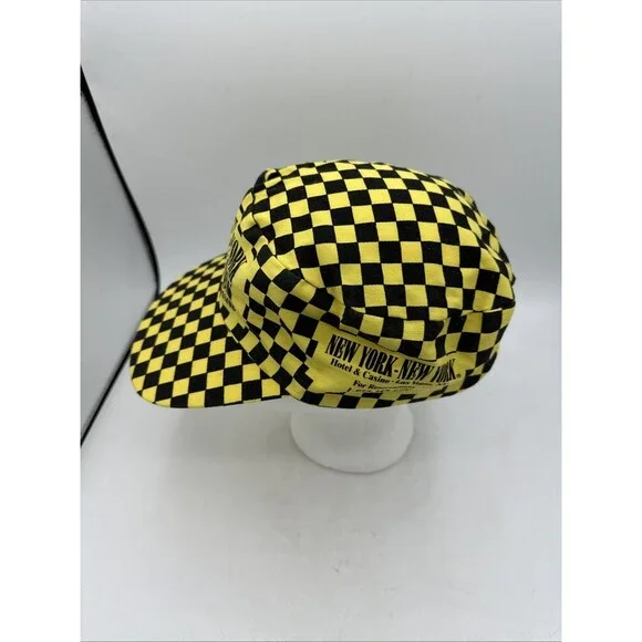 Baseball Cap New York Casino Las Vegas Taxi Cab Snapback Vintage Checkered - Picture 5 of 13